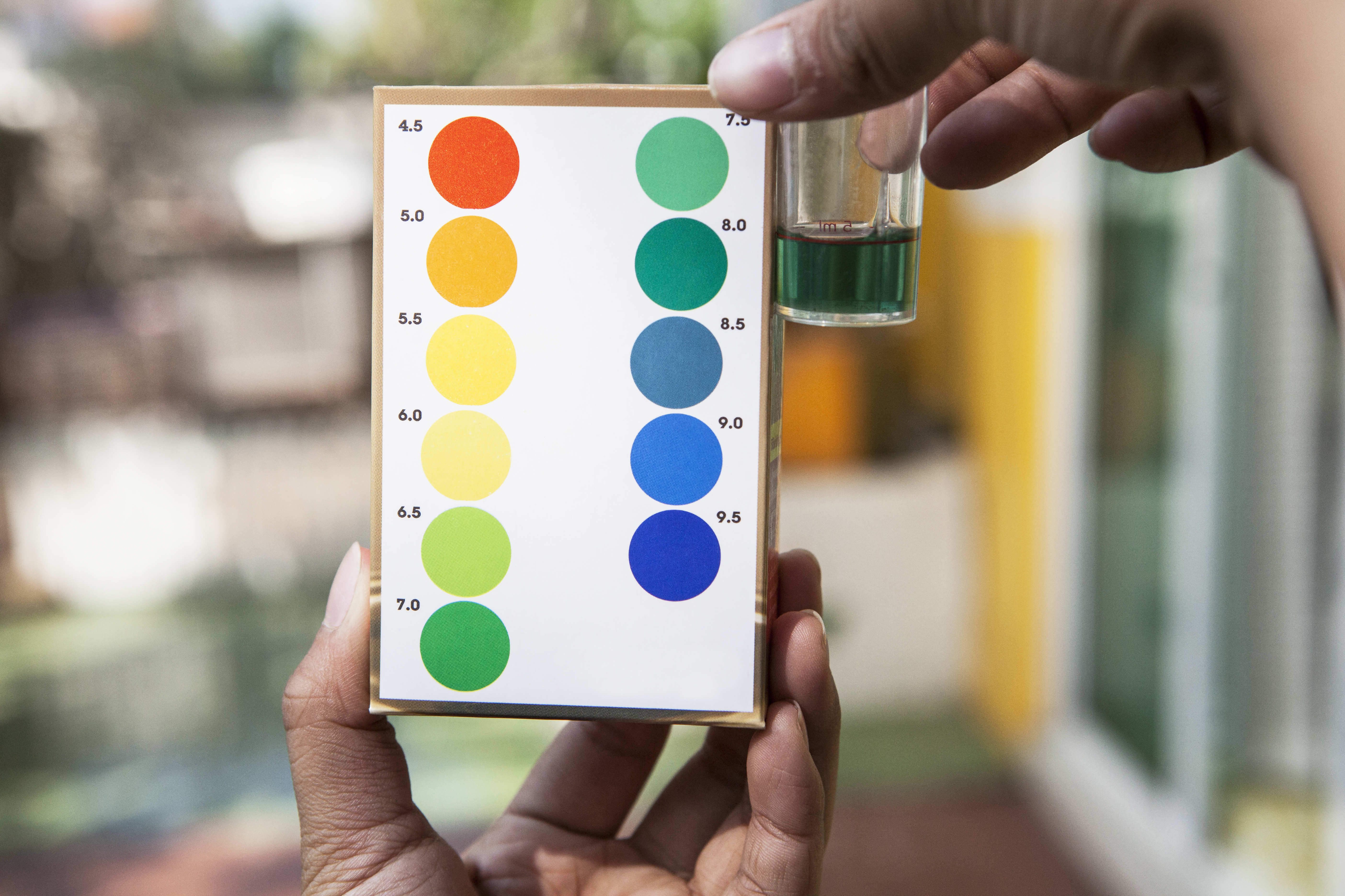 Water Testing Chart with Colors